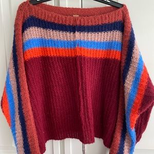 Free People Scooped Neck multi-colored sweater - size S
